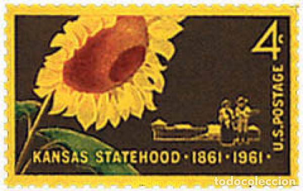 Sellos: 96665 MNH ESTADOS UNIDOS 1961 CENTENARIO DEL ESTADO DE KANSAS