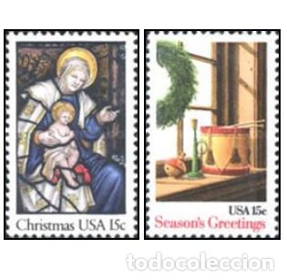 Sellos: ESTADOS UNIDOS, 1980 SW1597/98 &rdquo;Navidad&rdquo;./ Nuevos, sin fijasellos, MNH.