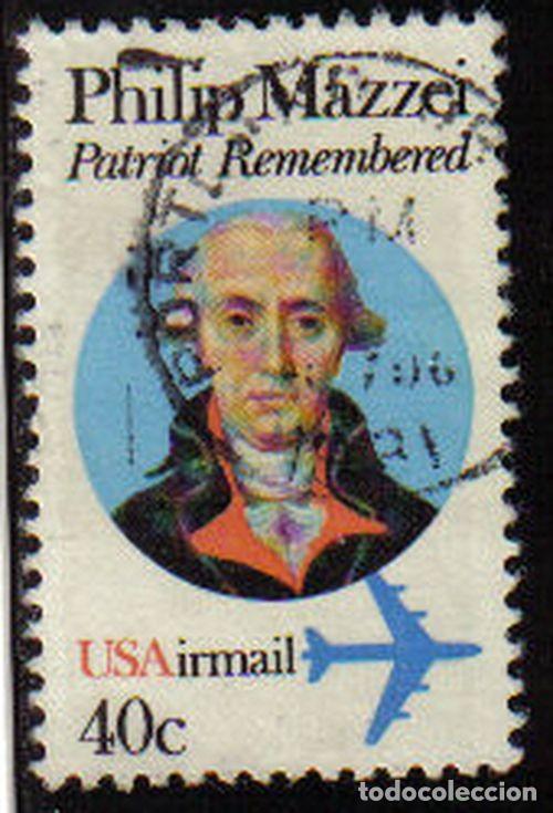 Sellos: USA 1980 Scott C98 Sello &ordm; Personajes Philip Mazzei (1730-1816) Politico Escritor Michel 1449A