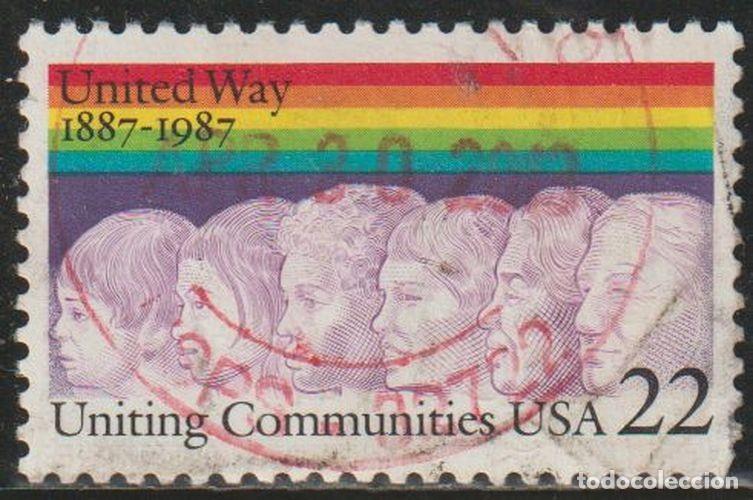 Sellos: USA 1987 Scott 2275 Sello &ordm; United Way (1887-1987) Seis perfiles que unen comunidades Michel 1881
