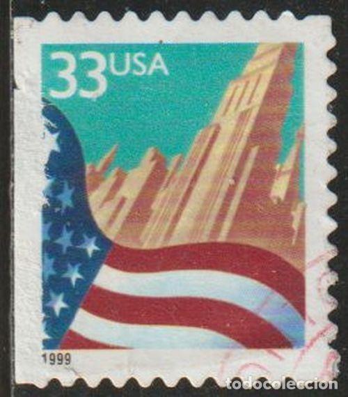 Sellos: USA 1999 Scott 3279 Sello &ordm; Bandera sobre la ciudad Michel 3091BMI Yvert 2857a Estados Unidos United