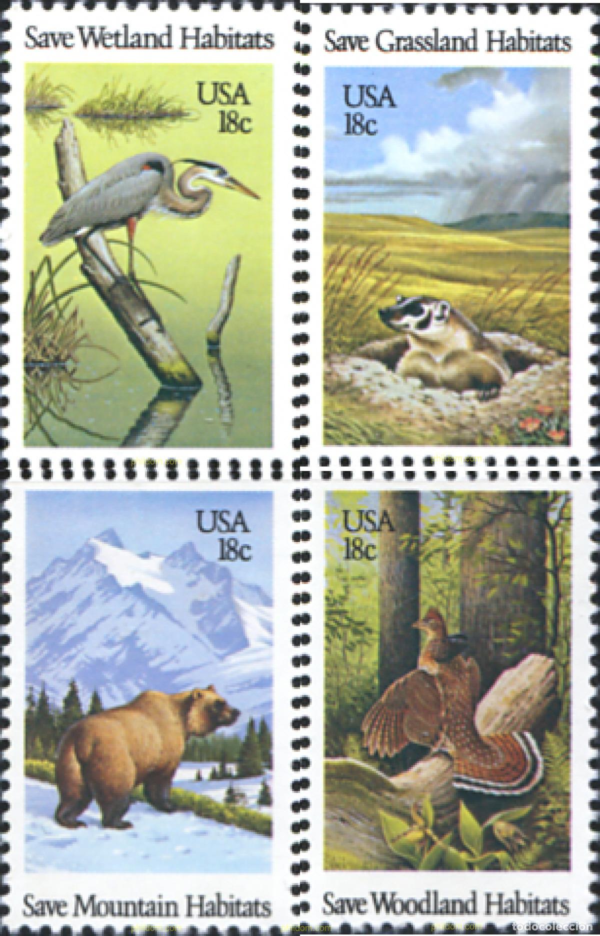Sellos: 86847 MNH ESTADOS UNIDOS 1981 PROTECCION DEL HABITAT DE LA VIDA SALVAJE