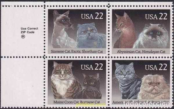 Sellos: 130021 MNH ESTADOS UNIDOS 1988 GATOS