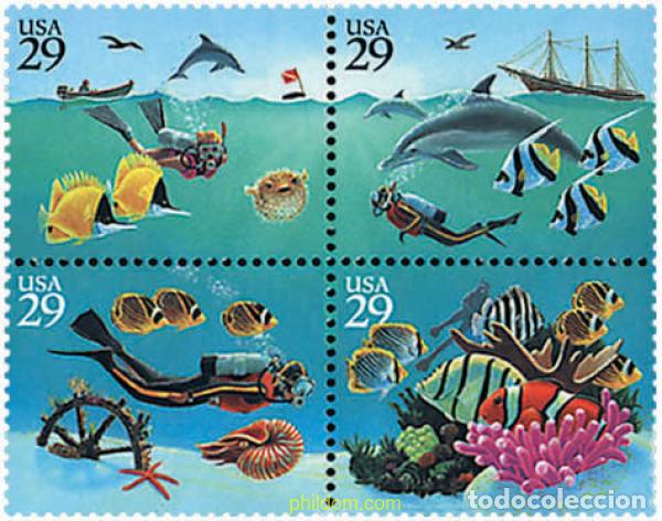 Sellos: 134356 MNH ESTADOS UNIDOS 1994 EL MUNDO SUBMARINO