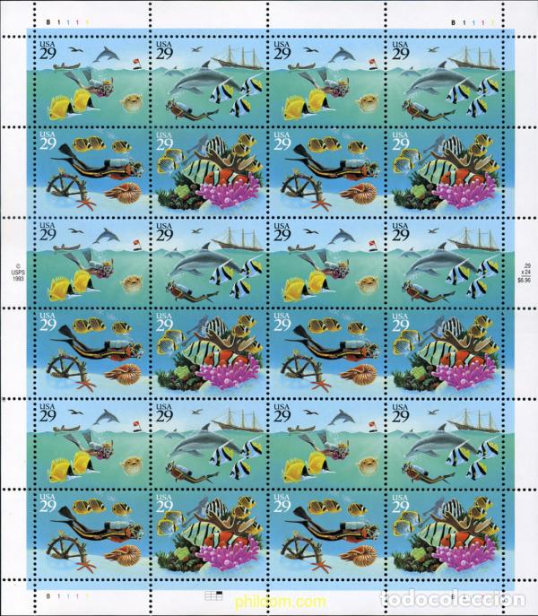 Sellos: 358374 MNH ESTADOS UNIDOS 1994 EL MUNDO SUBMARINO