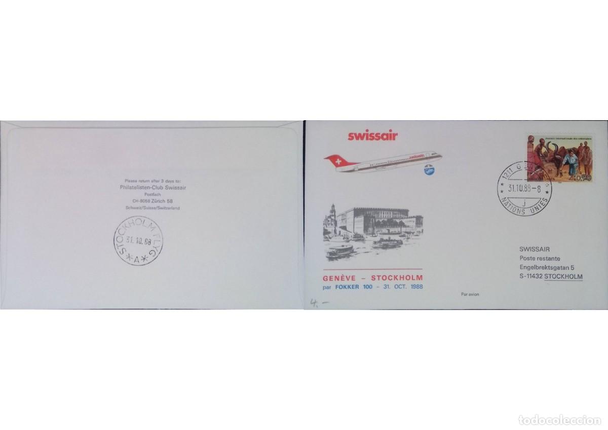 Sellos: O) 1988 UNITED STATES - USA. GENEVA, INTERNATIONAL VOLUNTEER DAY - VETERINARY MEDICINE,SWISSAIR, GEN