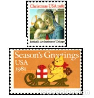 Sellos: ESTADOS UNIDOS, 1981 SW1689/90 &rdquo;Navidad&rdquo;./ Nuevos, sin fijasellos, MNH.
