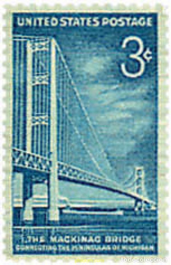 Sellos: 40667 MNH ESTADOS UNIDOS 1958 INAUGURACION DEL PUENTE MACKINAC