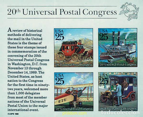 Sellos: 86867 MNH ESTADOS UNIDOS 1989 20 CONGRESO DE LA UPU