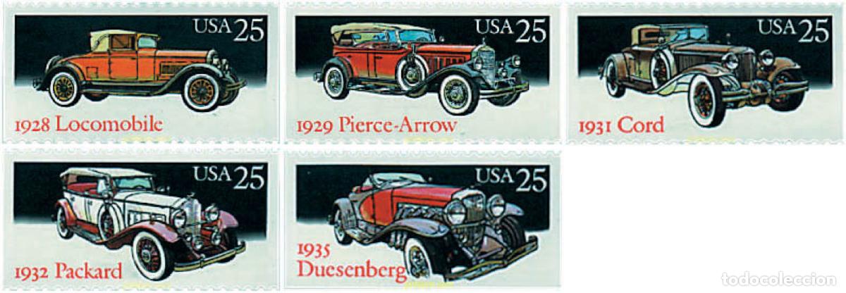 Sellos: 46361 MNH ESTADOS UNIDOS 1988 COCHES ANTIGUOS