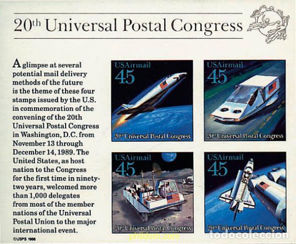 Sellos: 86868 MNH ESTADOS UNIDOS 1989 20 CONGRESO DE LA UPU