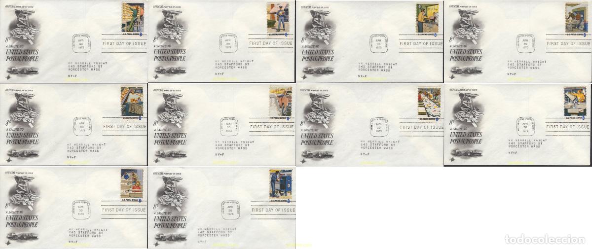 Sellos: 415359 MNH ESTADOS UNIDOS 1973 HOMENAJE A LOS TRABAJADORES DE CORREOS