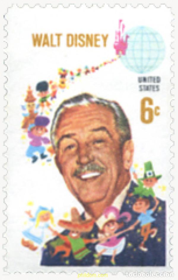 Sellos: 47609 MNH ESTADOS UNIDOS 1968 2 ANIVERSARIO DE LA MUERTE DE WALT DISNEY