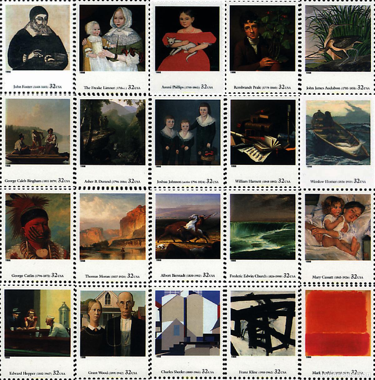 Sellos: 88812 MNH ESTADOS UNIDOS 1998 CUATRO SIGLOS DE ARTE AMERICANO