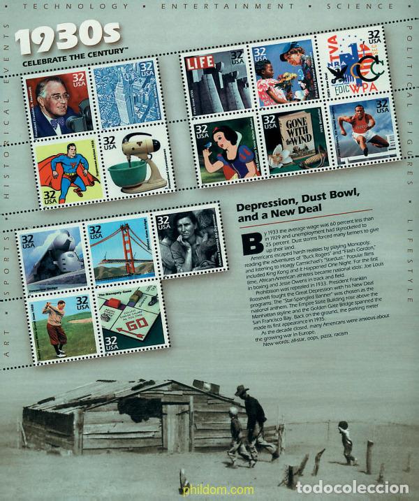 Sellos: 88813 MNH ESTADOS UNIDOS 1998 IMAGENES DEL SIGLO XX (1930s)