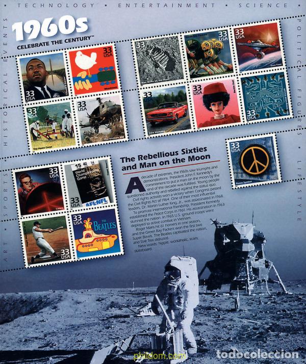 Sellos: 47842 MNH ESTADOS UNIDOS 1999 IMAGENES DEL SIGLO XX (1960s)