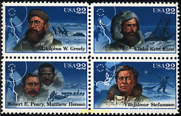 Sellos: 6120 MNH ESTADOS UNIDOS 1986 EXPLORADORES DEL POLO NORTE