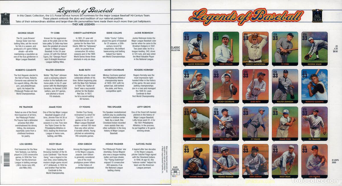 Sellos: 305207 MNH ESTADOS UNIDOS 2000 BEISBOL
