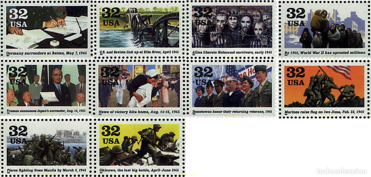 Sellos: 102843 MNH ESTADOS UNIDOS 1995 LA SEGUNDA GUERRA MUNDIAL