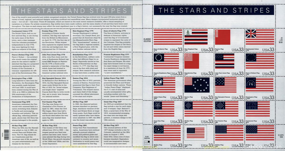 Sellos: 305206 MNH ESTADOS UNIDOS 2000 BANDERAS AMERICANAS DE DESPUES DE 1775