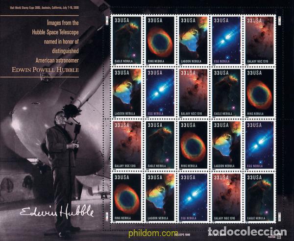 Sellos: 305204 MNH ESTADOS UNIDOS 2000 HOMENAJE AL ASTRONAUTA EDWIN POWELL HUBBLE