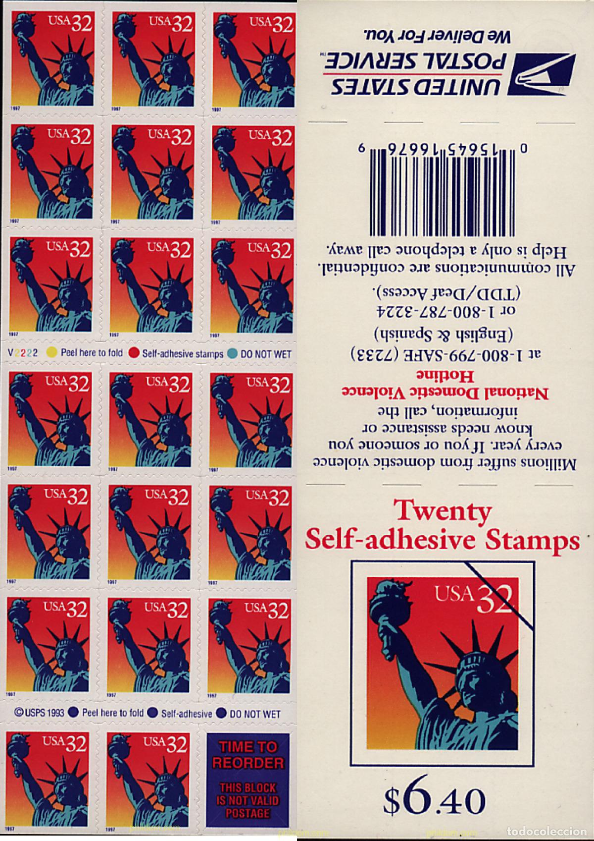 Sellos: 2679 MNH ESTADOS UNIDOS 1997 ESTATUA DE LA LIBERTAD