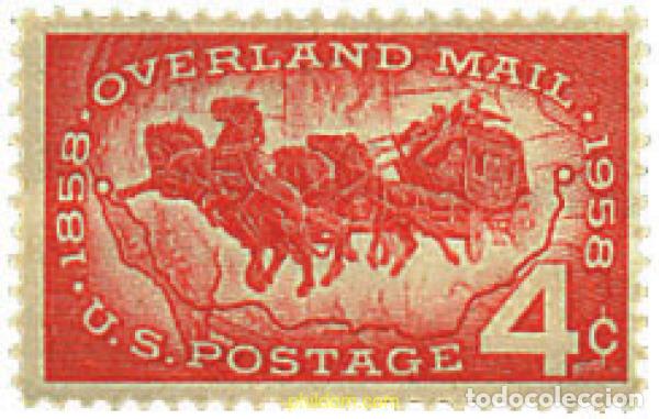 Selos: 758962 HINGED ESTADOS UNIDOS 1958 CENTENARIO DEL CORREO TRANSCONTINENTAL