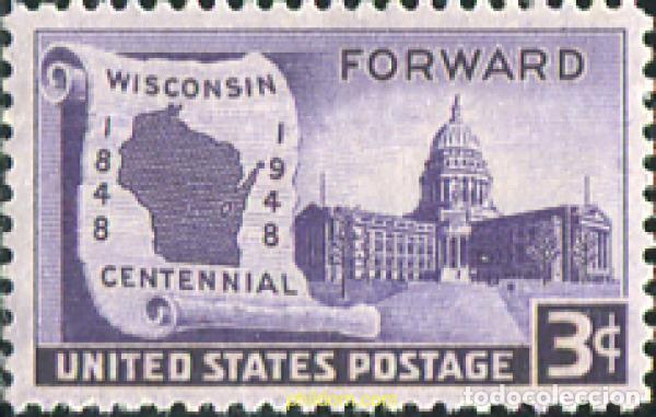 Sellos: 310904 MNH ESTADOS UNIDOS 1948 CENTENARIO DEL ESTADO DE WISCONSIN