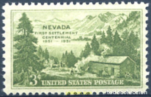 Sellos: 161530 MNH ESTADOS UNIDOS 1951 CENTENARIO DE LA COLONIZACION DE NEVADA