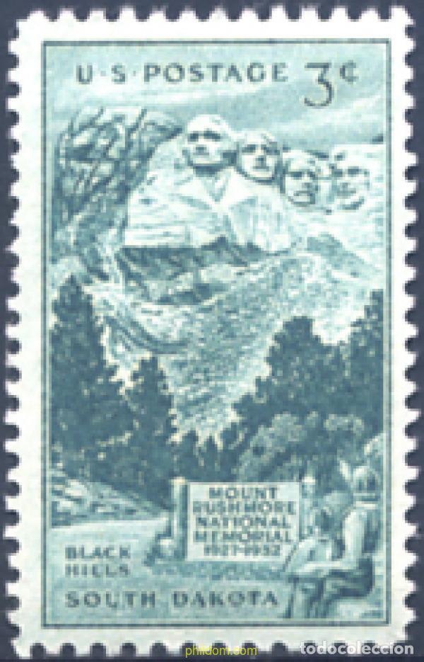 Sellos: 161541 MNH ESTADOS UNIDOS 1952 25 ANIVERSARIO DEL EMEMORIAL NACIONAL DEL MONTE RUSHMORE