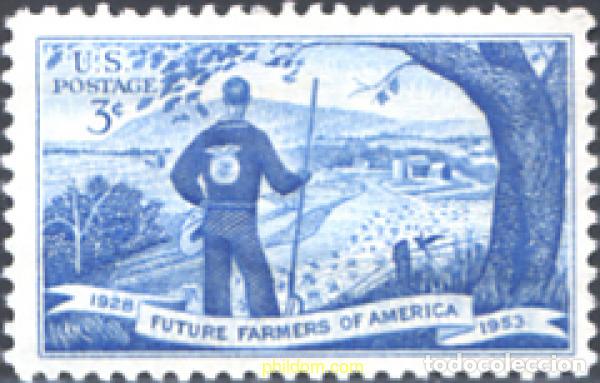 Sellos: 161563 MNH ESTADOS UNIDOS 1953 25 ANIVERSARIO DEL MOVIMIENTO FUTUROS GRANGEROS AMERICANOS