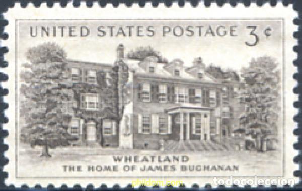 Sellos: 161654 MNH ESTADOS UNIDOS 1956 MANSION DE JAMES BUCHANAN (1791-1868)