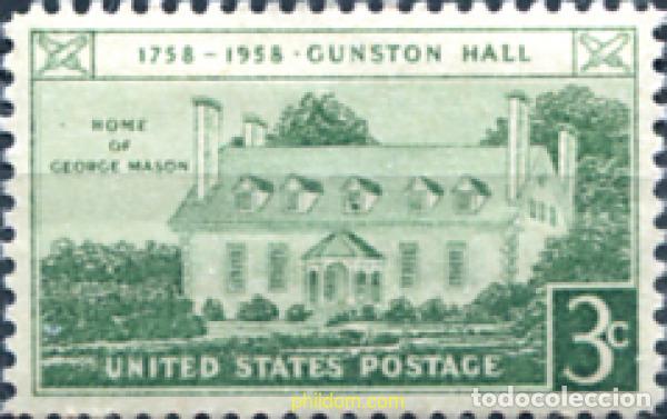 Sellos: 161677 MNH ESTADOS UNIDOS 1958 BICENTENARIO DE GUNSTON HALL