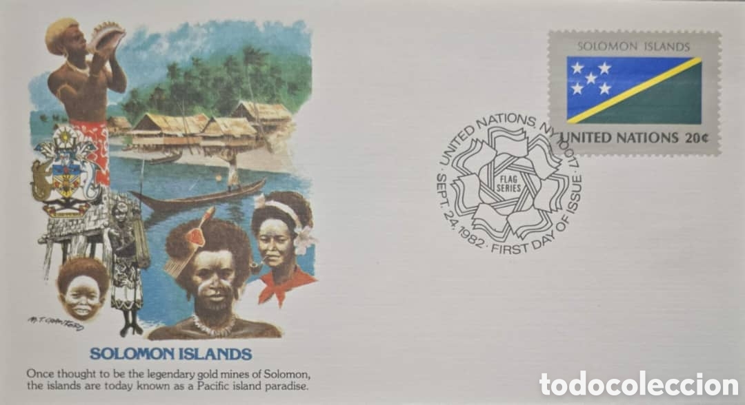 Sellos: CA)United Nations First Day Cover (FDC) issued on September 24, 1982, as part of the ongoing United