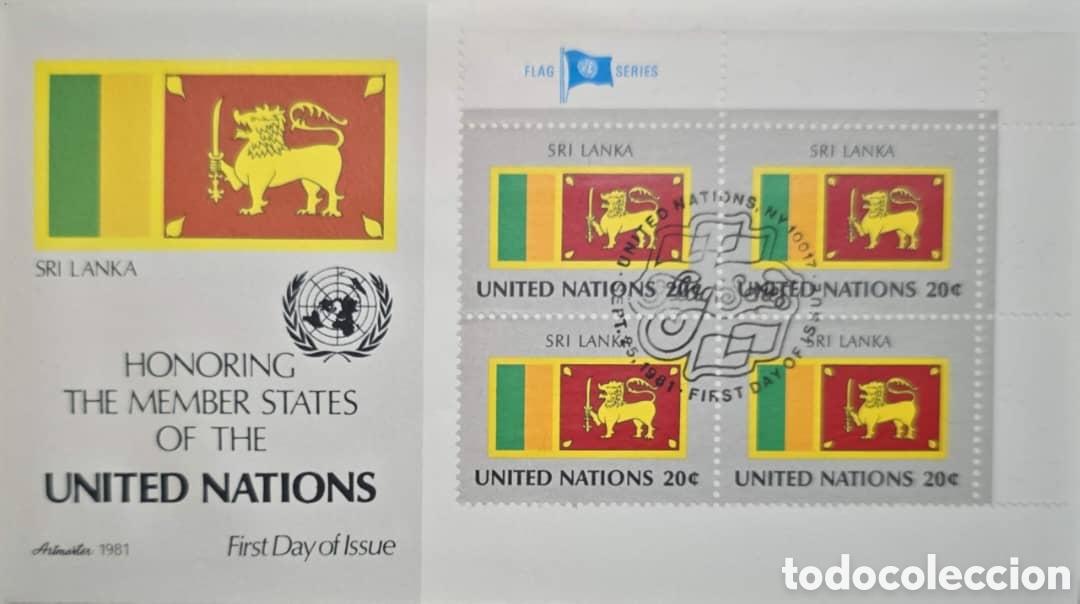 Sellos: CA)United NationsNew York - Series dedicated to Sri Lanka. Matasellos: September 25, 1981