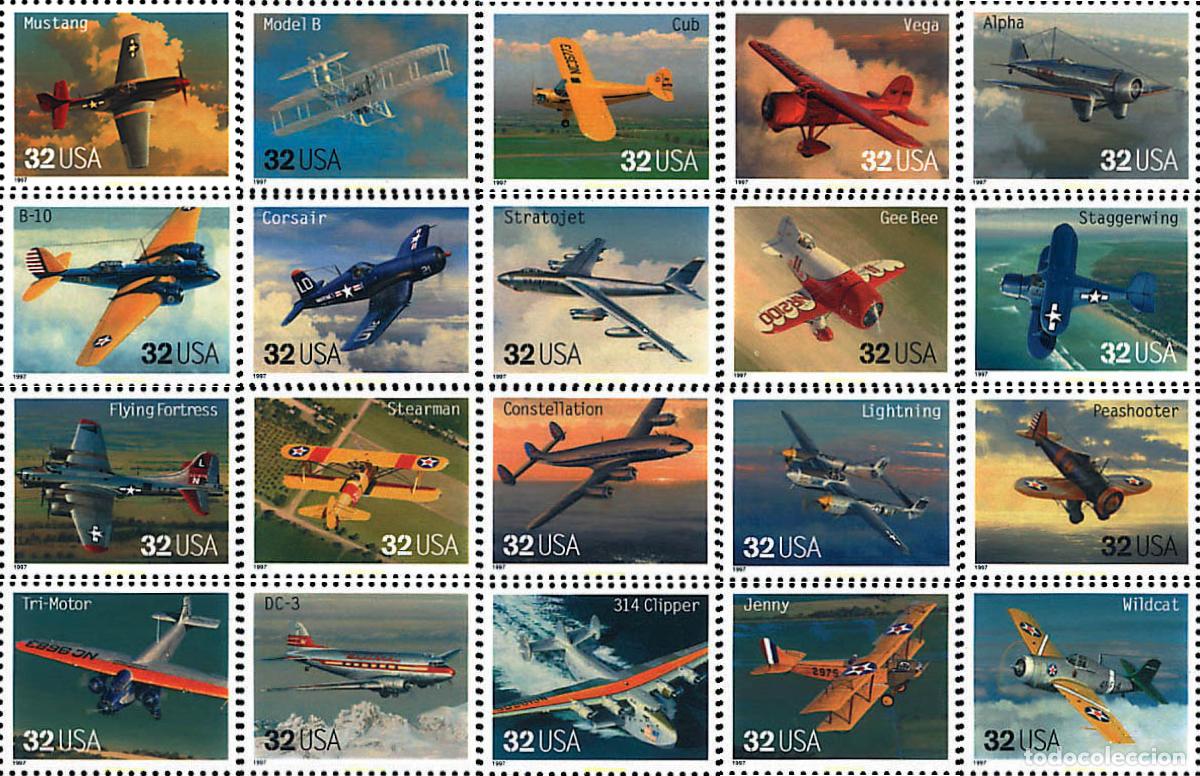 Sellos: 86911 MNH ESTADOS UNIDOS 1997 AVIONES