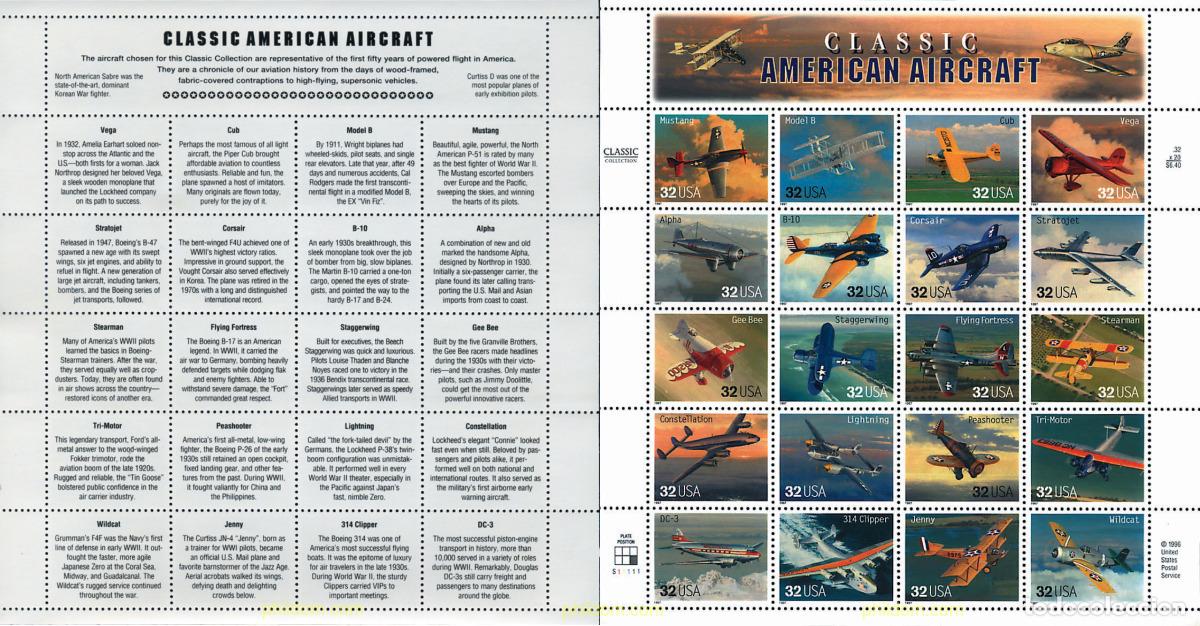 Sellos: 271235 MNH ESTADOS UNIDOS 1997 AVIONES