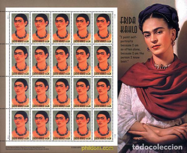 Sellos: 7673 MNH ESTADOS UNIDOS 2001 FRIDA KAHLO