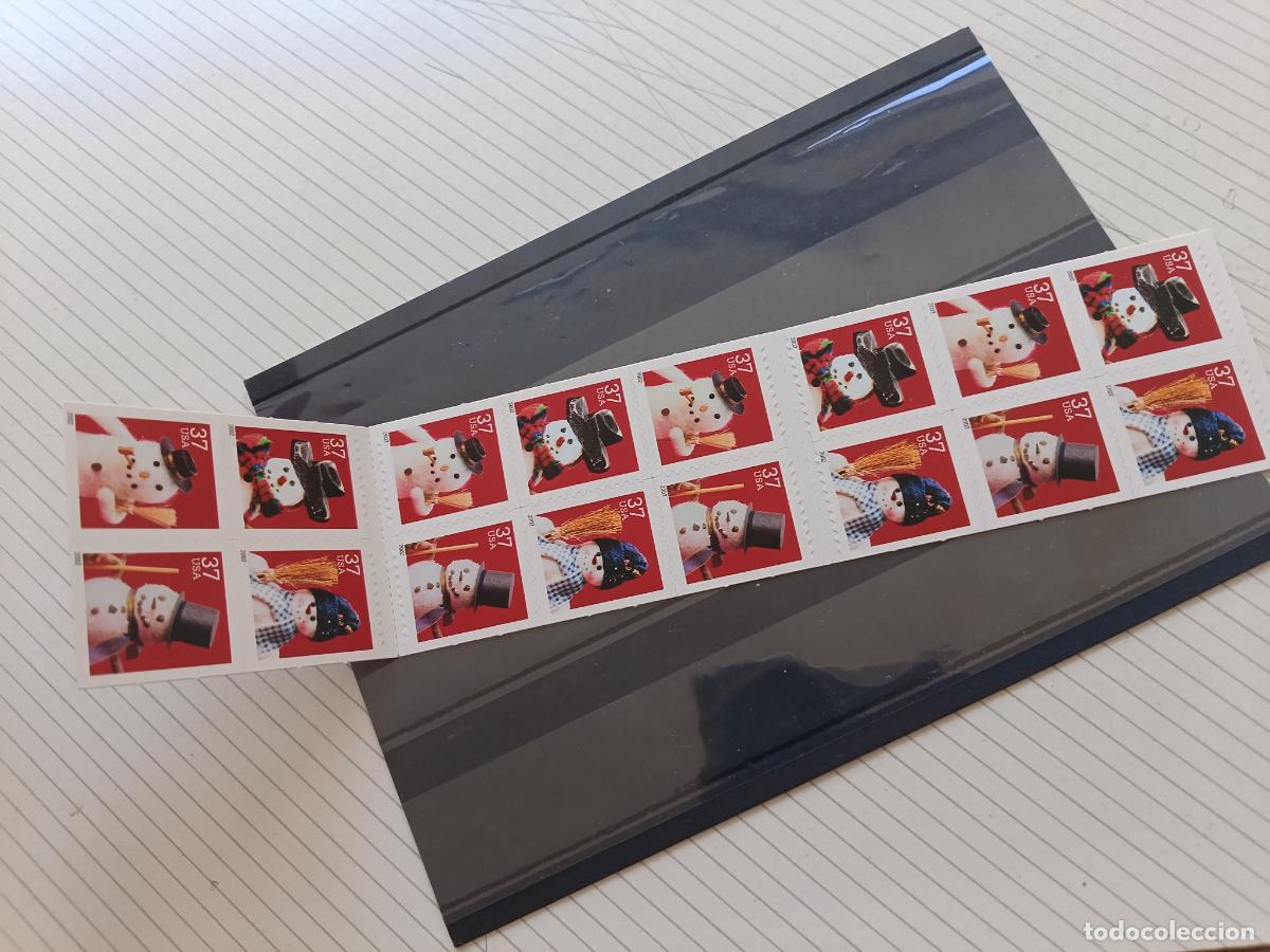 Sellos: Carnet nuevo de sellos autoadhesivos. USA Estados Unidos. Navidad 7,40 dollars