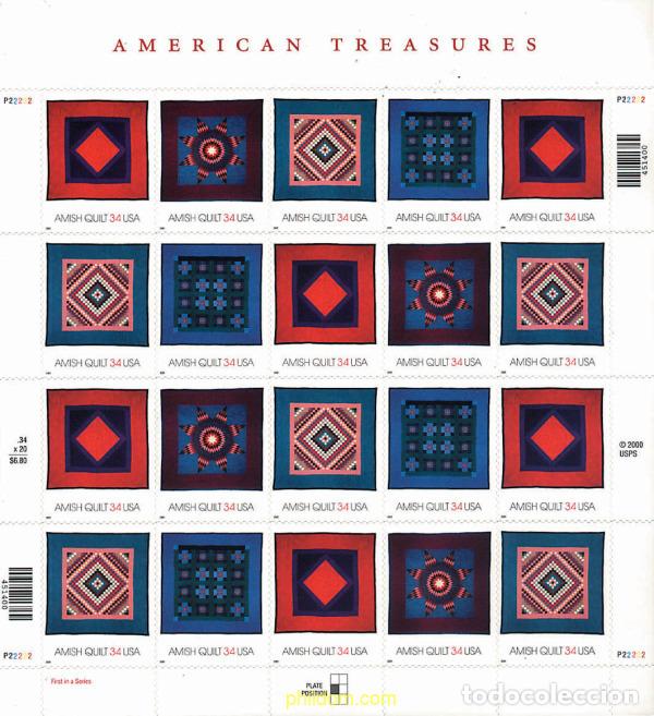 Sellos: 7794 MNH ESTADOS UNIDOS 2001 TAPICES AMISH
