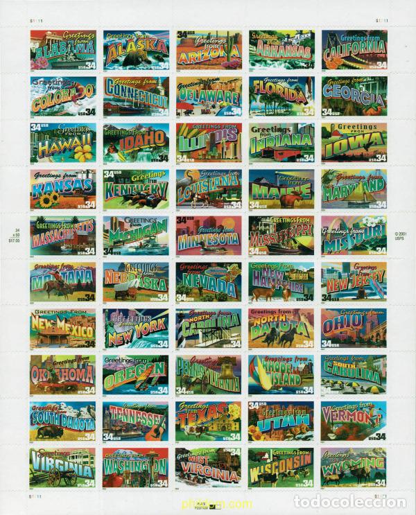 Briefmarken: 299445 MNH ESTADOS UNIDOS 2002 SALUDOS DESDE AMERICA
