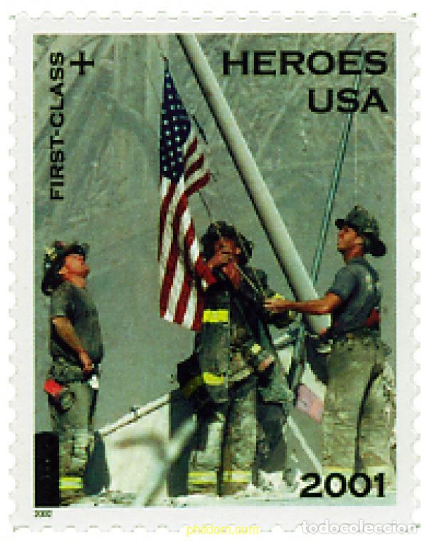 Sellos: 99464 MNH ESTADOS UNIDOS 2002 HOMENAJE A LOS HEROES DEL 11 DE SETIEMBRE DE 2001