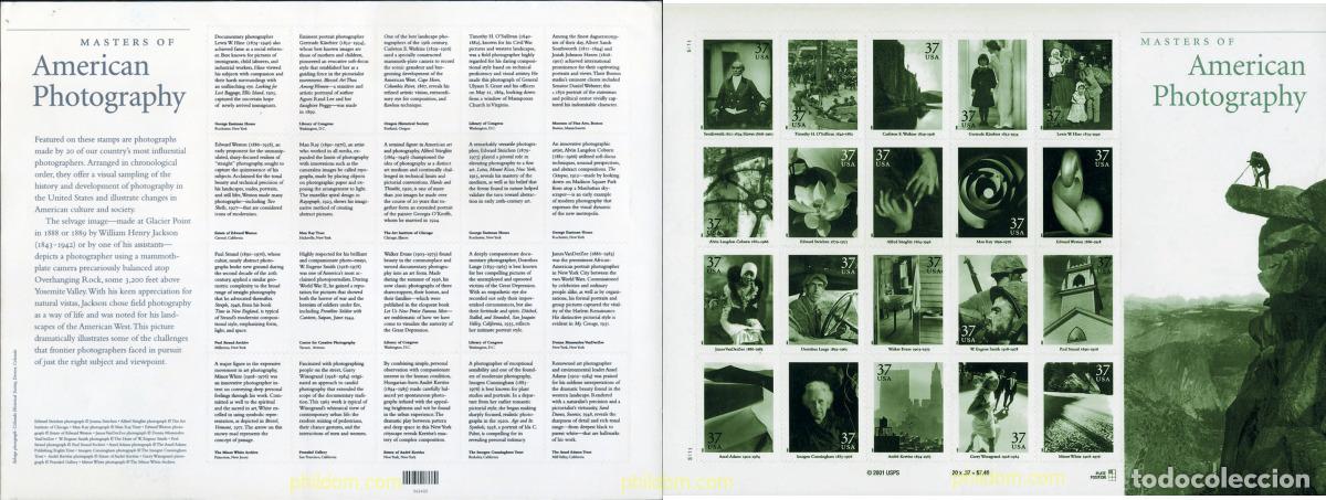 Sellos: 299447 MNH ESTADOS UNIDOS 2002 MAESTROS DE LA FOTOGRAFIA AMERICANA