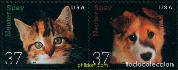 Sellos: 130034 MNH ESTADOS UNIDOS 2002 ESTERILIZACION DE GATOS Y PERROS