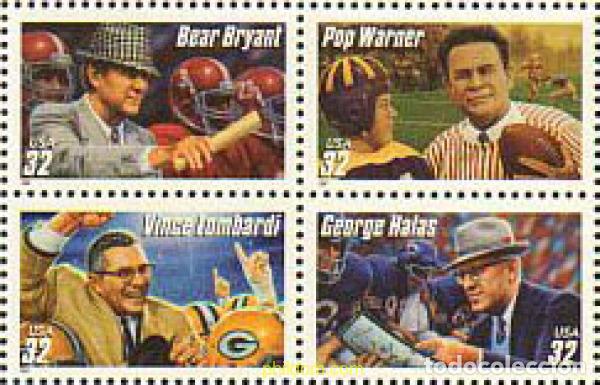 Sellos: 663587 MNH ESTADOS UNIDOS 1997 ENTRENADORES DE FUTBOL AMERICANOS