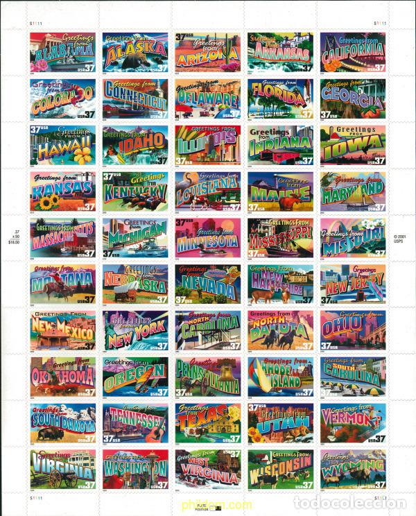 Sellos: 311355 MNH ESTADOS UNIDOS 2002 SALUDOS DESDE AMERICA