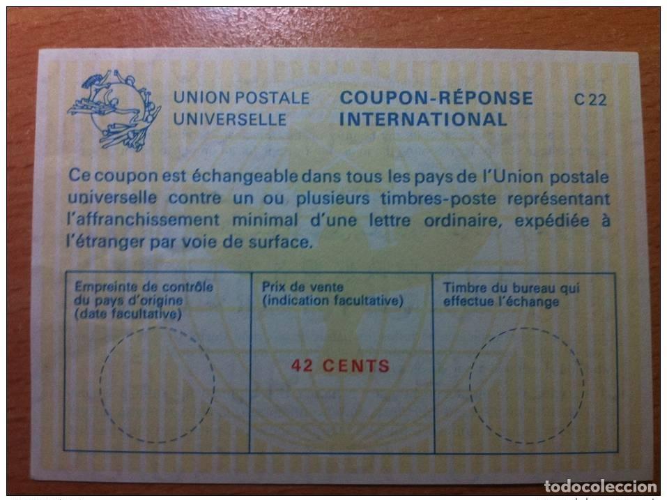 Sellos: EE.UU. Estados Unidos 42 centavos Nueve UPU Uni&oacute;n Postal Union INTERNATIONAL CUP&Oacute;N-RESPUESTA C22
