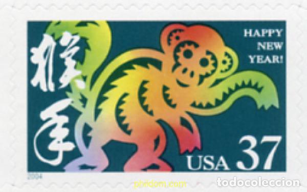 Sellos: 143179 MNH ESTADOS UNIDOS 2004 A&Ntilde;O LUNAR CHINO - A&Ntilde;O DEL MONO