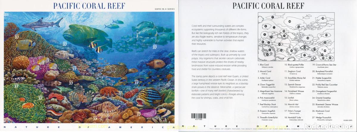 Sellos: 143178 MNH ESTADOS UNIDOS 2004 ARRECIFES CORALINOS DEL PACIFICO