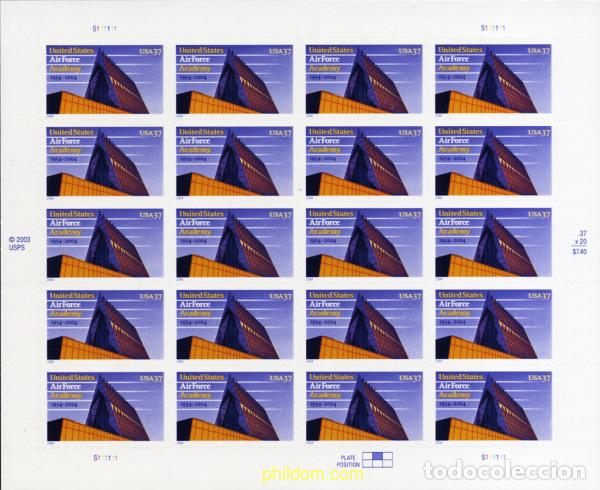 Sellos: 145289 MNH ESTADOS UNIDOS 2004 50 ANIVERSARIO DE LA ACADEMIA DE LAS FUERZAS AEREAS